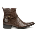 Moto Side Zipper Boot // Dark Brown (US: 8.5)