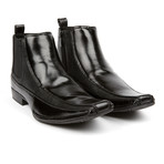 Mixed Material Chelsea Boot + Side Zipper // Black (US: 7)