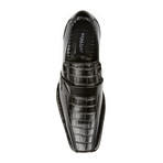 Crocodile Print Buckle Loafer // Black (US: 7)