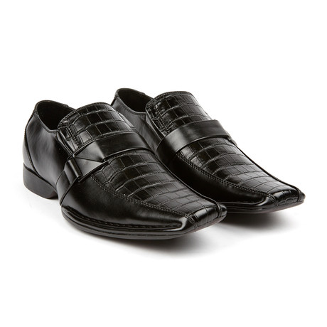 Crocodile Print Buckle Loafer // Black (US: 7)