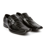 Crocodile Print Buckle Loafer // Black (US: 9)