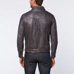 Lee Hand Waxed Leather Jacket // Navy (L)