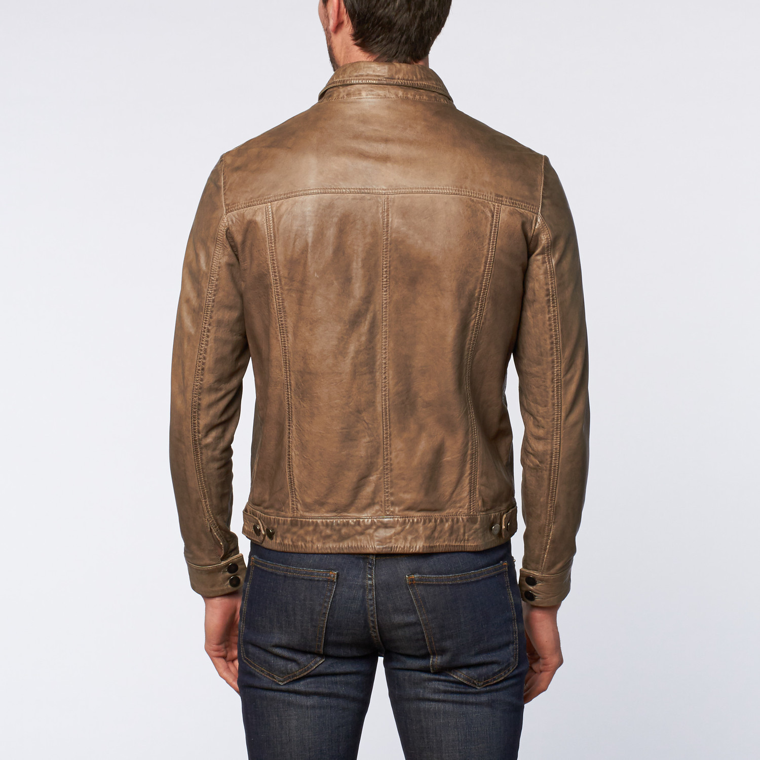 Lee Hand Waxed Leather Jacket // Stone (2XL) - Regency by LaMarque ...
