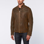 Leather Raglan Sleeve Jacket // Antique Brown (3XL)