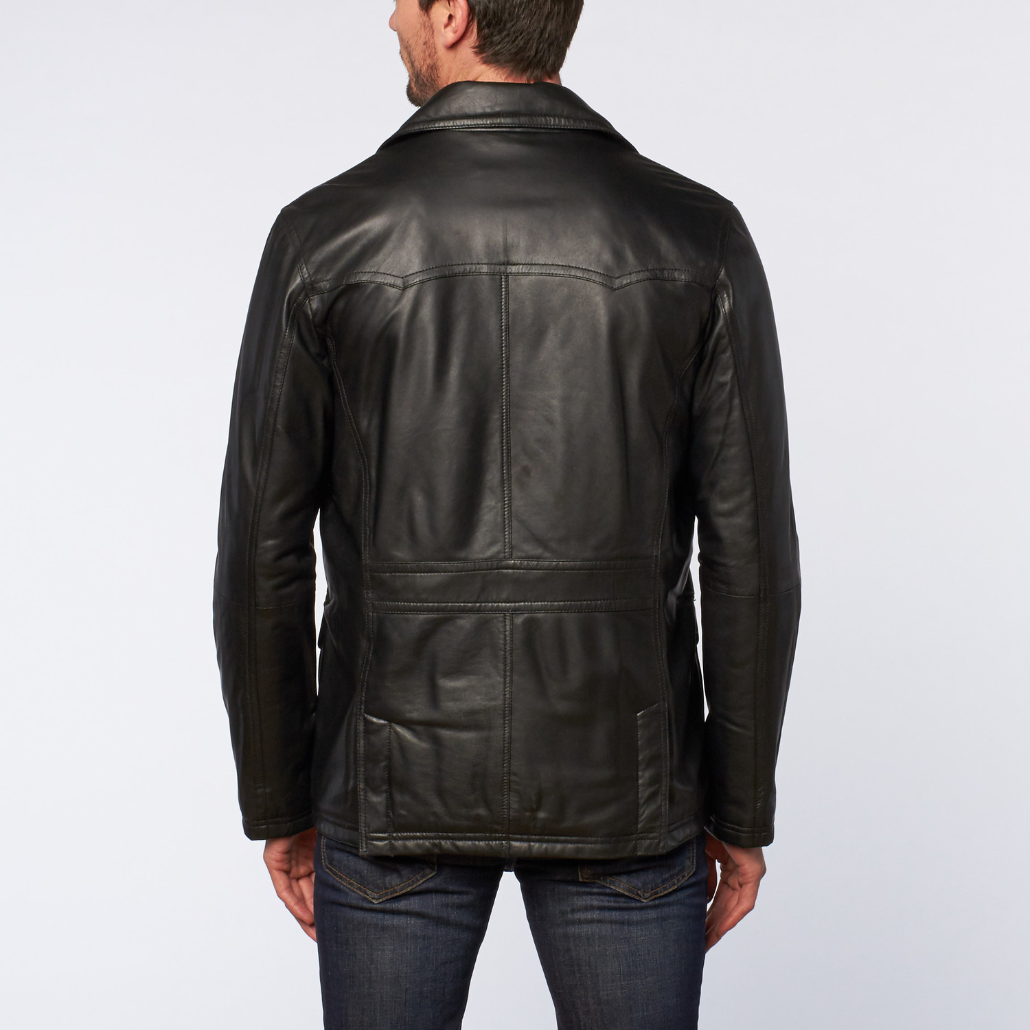 Leather Peacoat // Black (3XL) - Regency by LaMarque - Touch of Modern