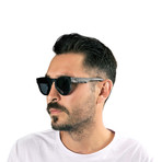 Vista Leather Sunglasses (Black)