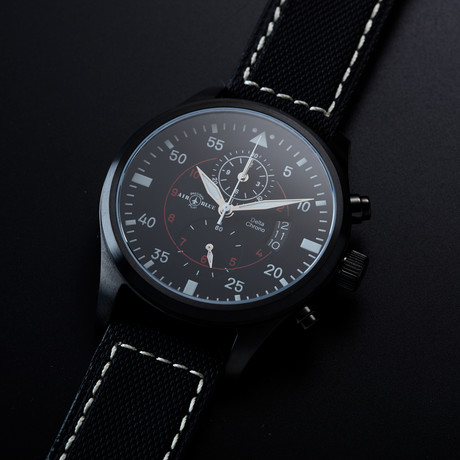 Air Blue Delta Swiss Chronograph Pilot Quartz // DELTACHRONOPVDBLK