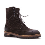 Edisson Suede Brogue Boot // Ebony (Euro: 40)