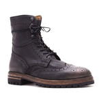 Edisson Leather Brogue Boot // Pesca Wash Black (Euro: 40)