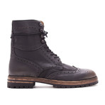 Edisson Leather Brogue Boot // Pesca Wash Black (Euro: 40)