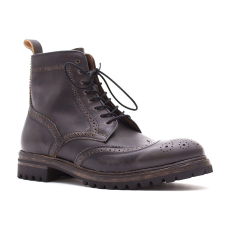 Brume Leather Brogue Boot // Vega Crust Black (Euro: 39)