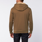 Hooded Sherpa Fleece Jacket // Olive (2XL)