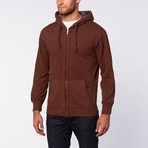 Hooded Sherpa Fleece Jacket // Brown (M)