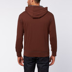 Hooded Sherpa Fleece Jacket // Brown (XL)
