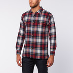 Flannel Shirt Jacket // Red + Navy (M)