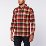 Flannel Shirt Jacket // Red + Blue + Khaki Buff Plaid (XL)