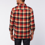 Flannel Shirt Jacket // Red + Blue + Khaki Buff Plaid (L)