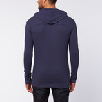 Washed Thermal Hoodie // Royal (L)