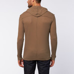 Washed Thermal Hoodie // Olive (M)