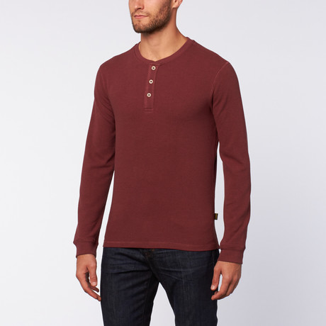 Thermal 3 Button Henley // Red Mahogany (S)