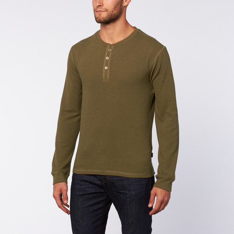 Thermal 3 Button Henley // Winter Moss (S)