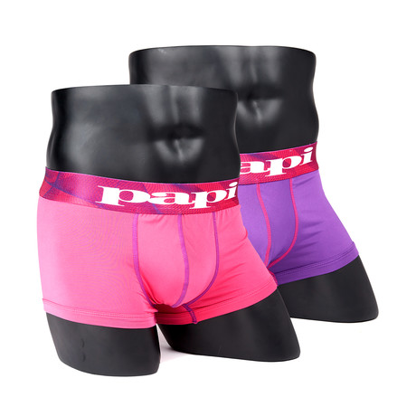 2-Pack Microfusion Brazilian Trunks // Purple + Pink (S)