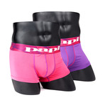 2-Pack Microfusion Brazilian Trunks // Purple + Pink (S)