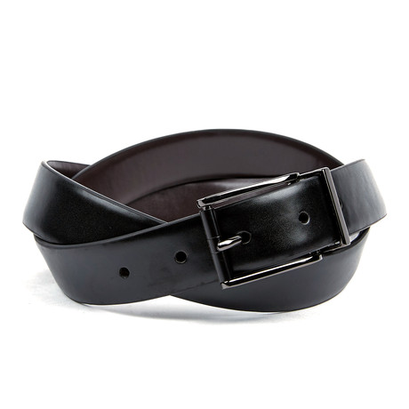 30mm Burnished Reversible Belt // Black + Brown (32)