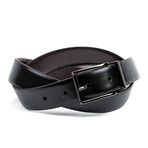 30mm Burnished Reversible Belt // Black + Brown (32)