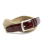 32mm Elas Web Faux Croc Belt // Khaki (32)