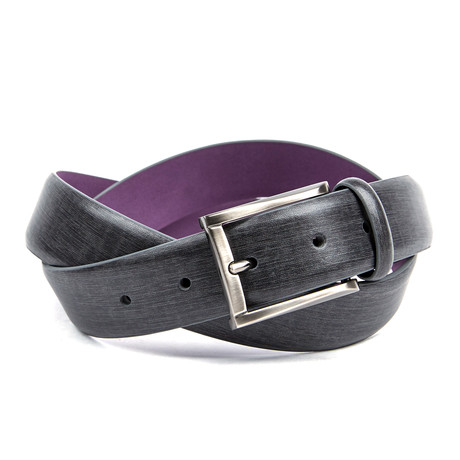 32mm Unstitched Burnished Belt // Grey (32)