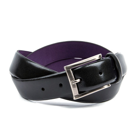32mm Unstitched Burnished Belt // Black (32)