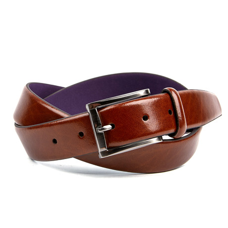 32mm Unstitched Burnished Belt // Cognac (32)