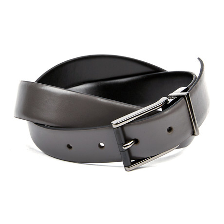 30mm Burnished Reversible Belt // Grey + Black (32)