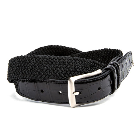 32mm Elas Web Faux Croc Belt // Black (32)