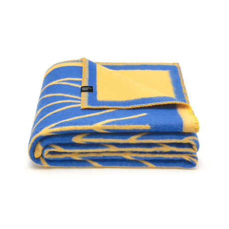 Bolge Merino Wool Blanket // Yellow + Blue