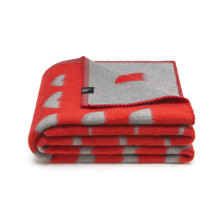 Sor Merino Wool Blanket // Red + Grey