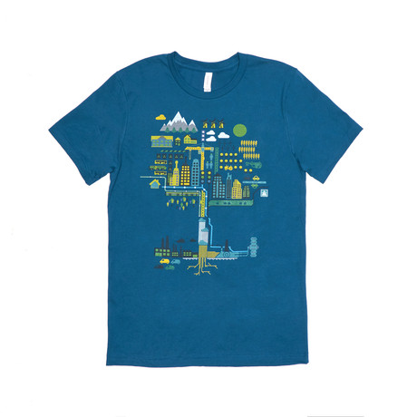 Ecology of Urban Infograph Tee // Stoplights + Teal (S)