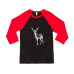 Polygon Deer Raglan // Red + Black (M)