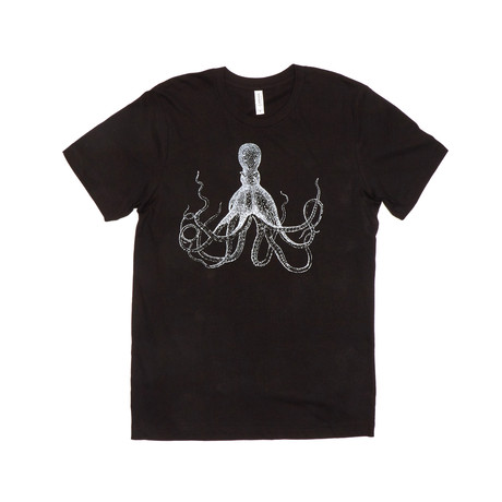 White Octopus Tee // Black (S)