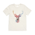 Watercolor Deer Tee // Silver (XL)