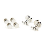 Embellished Cufflink Stud Set // Silver