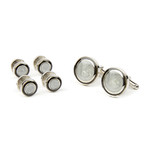 Embellished Cufflink Stud Set // Silver