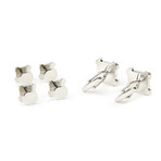 Bordered Cufflink Stud Set // Black