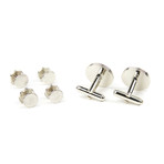 Black Onyx Cufflink + Stud Set // Silver