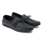 Zanzara // Hals Leather Moc Toe Driver // Black (US: 9.5)