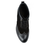 Zanzara // Parma Leather + Suede Brogue Boot // Black (US: 9.5)