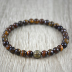 Gold Bead Bracelet //  Tigers Eye (Medium)