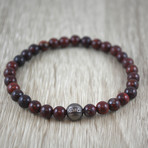 Gold Bead Bracelet // Ruby Brecciated Jasper (Medium)