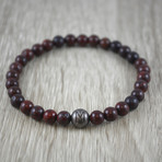 Gold Bead Bracelet // Ruby Brecciated Jasper (Medium)